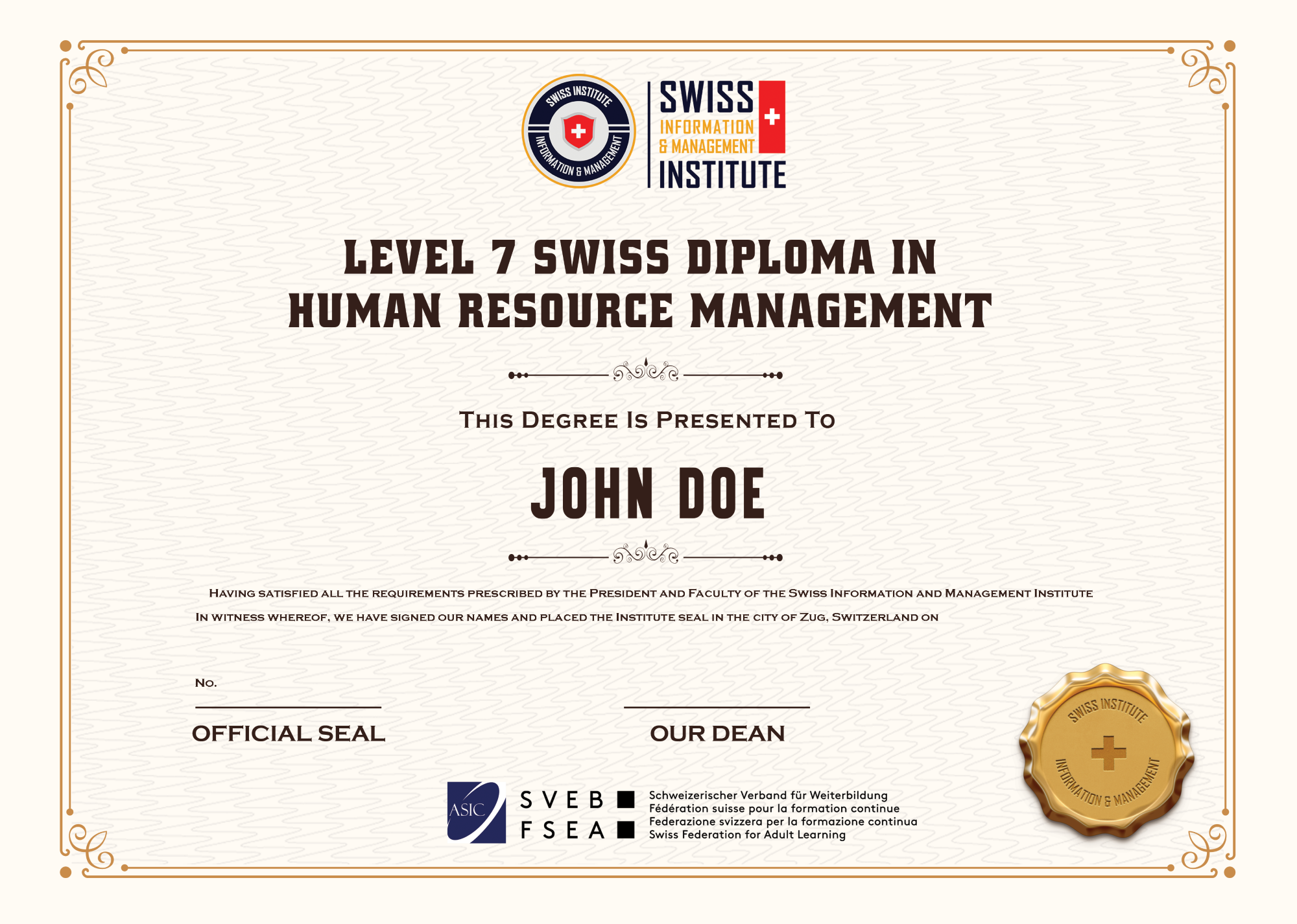 Level Diploma In Human Resource Management Swiss Diploma